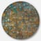 Designart - Blue and Bronze Dots on Glass IV - Geometric Metal Circle Wall Art